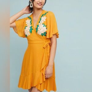 CLEOBELLA embroidered wrap dress size small